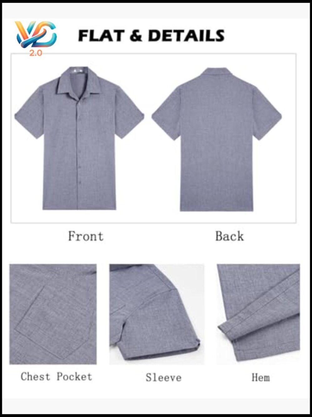 Men's Short Sleeve Button Down Linen Shirt Casual Summer Beach Vacation Shirt - Picture 5 of 7